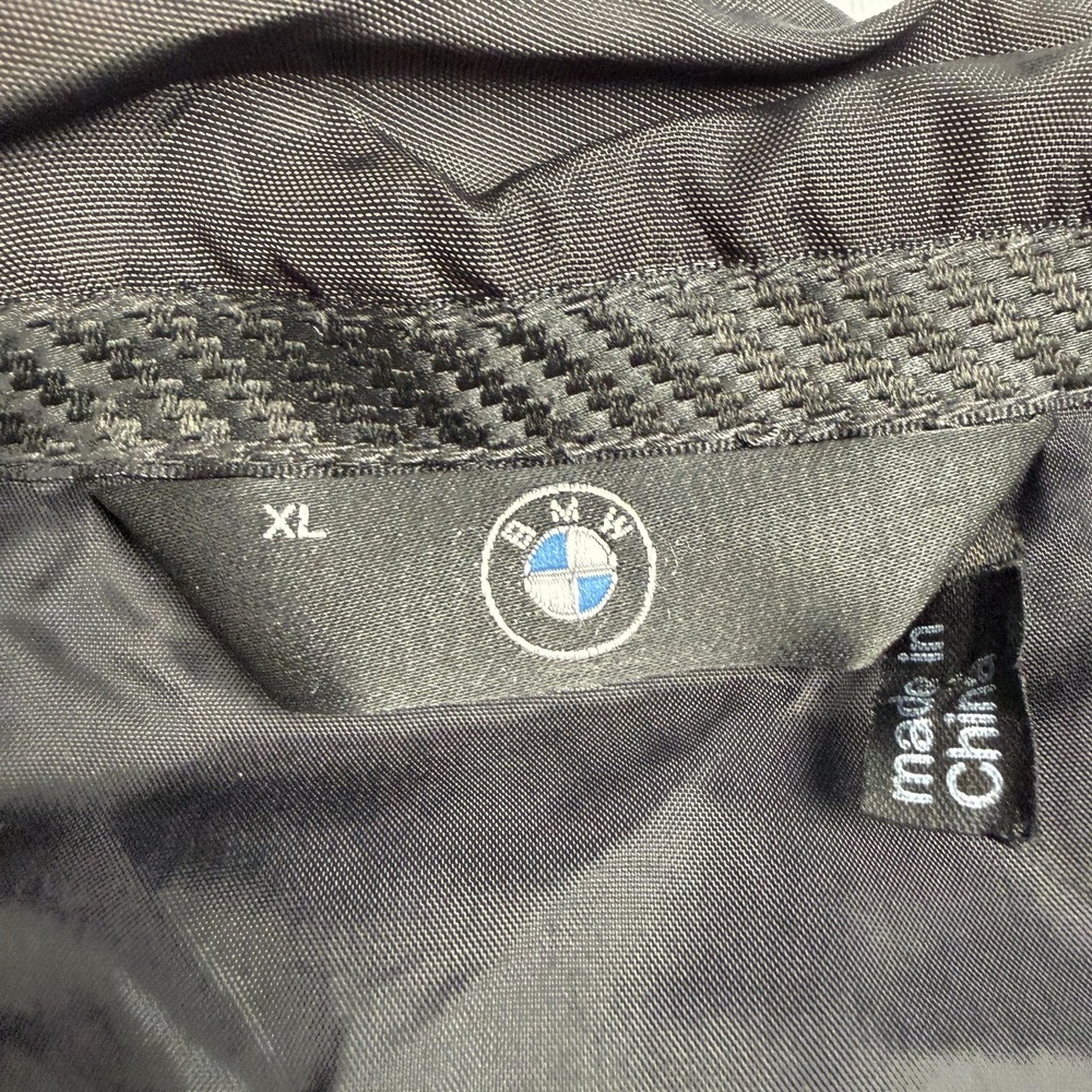 BMW Jacket Mens XL Black Nylon M Stripe Windbreaker Full Zip Racing Motorsport - Picture 2 of 7